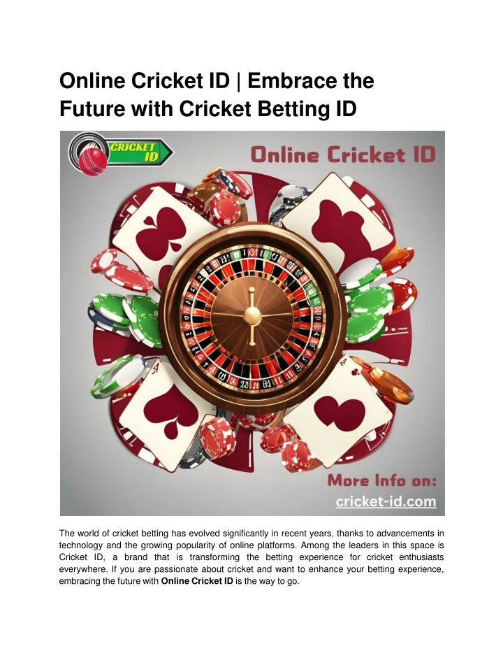 online cricket id embrace the future with cricket