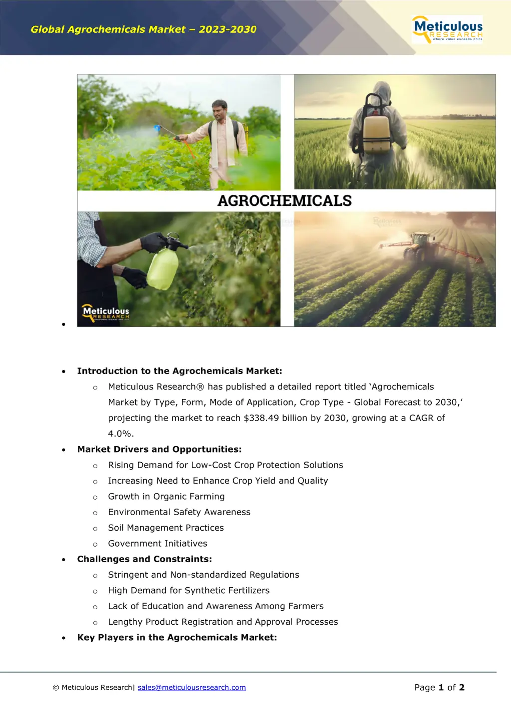 global agrochemicals market 2023 2030