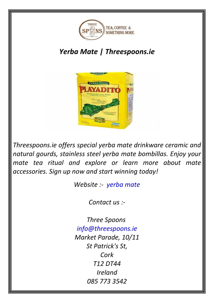 yerba mate threespoons ie