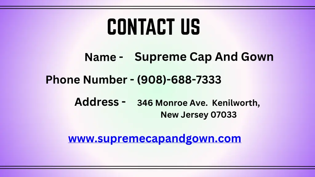 name supreme cap and gown