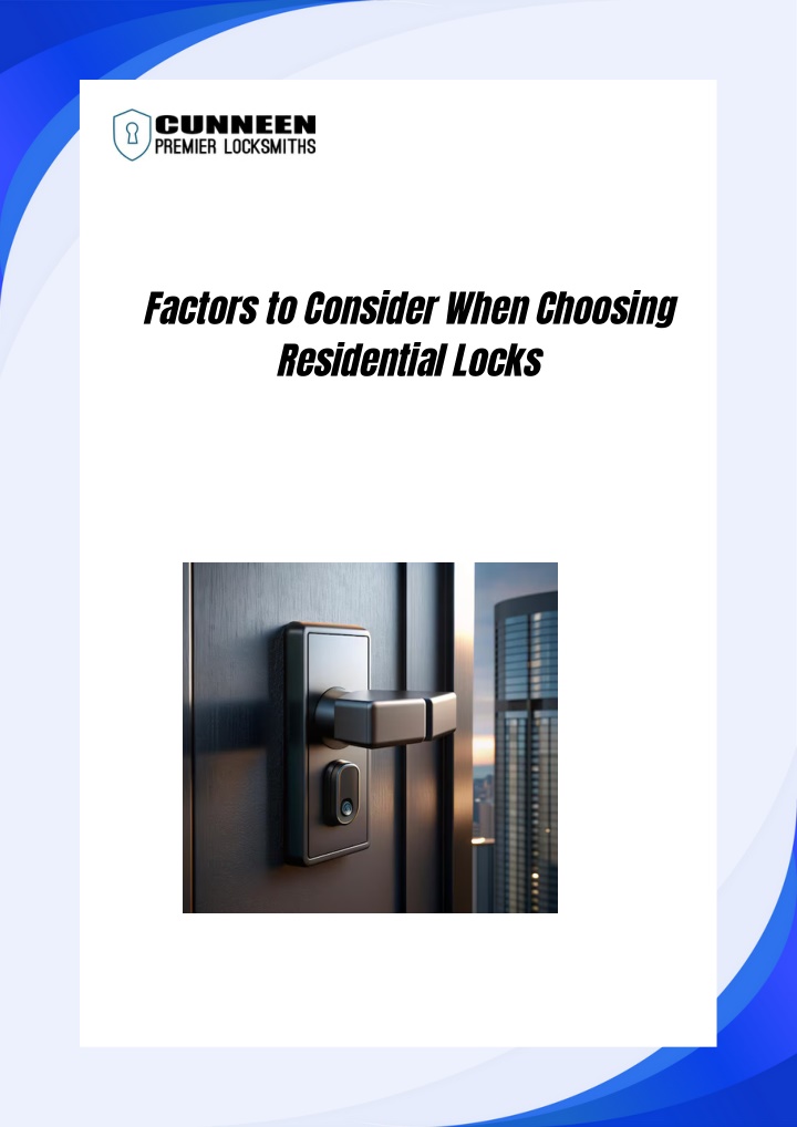 factors to consider when choosing residential