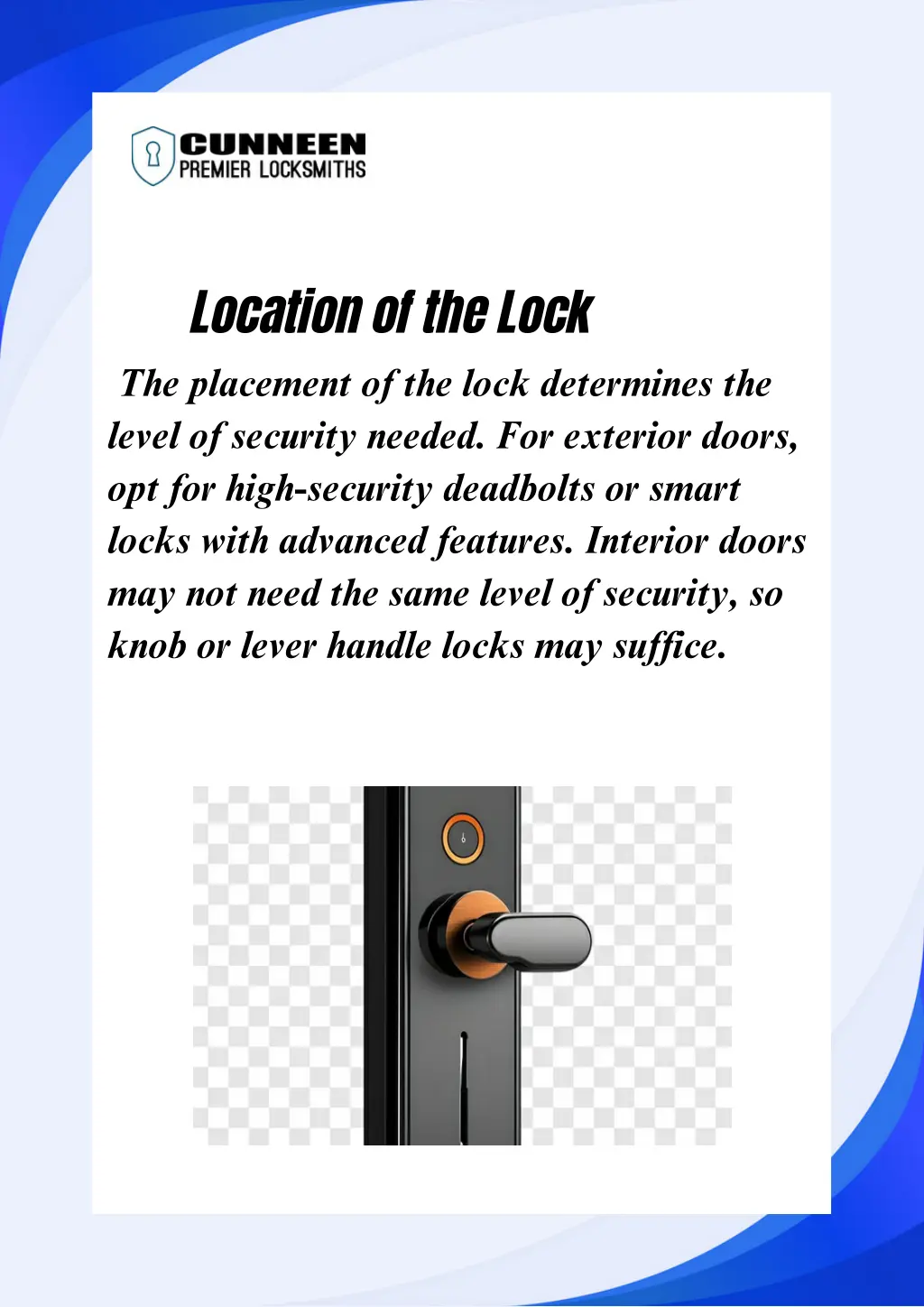 location of the lock