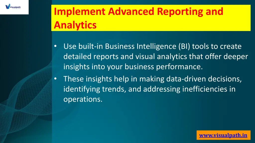 implement advanced reporting and analytics