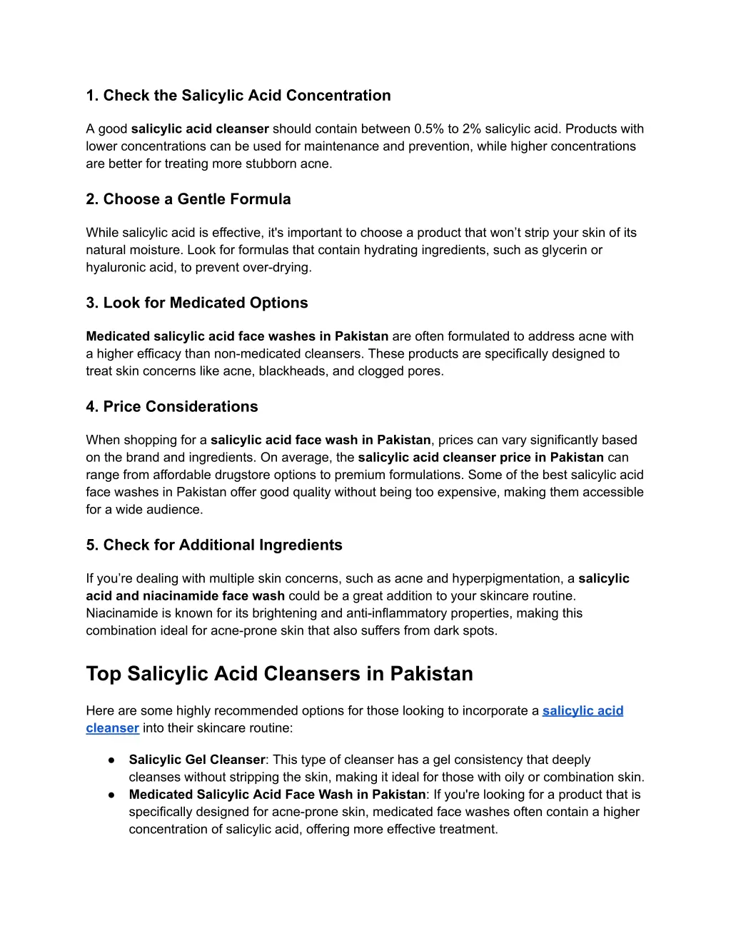 1 check the salicylic acid concentration