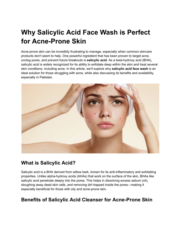 why salicylic acid face wash is perfect for acne