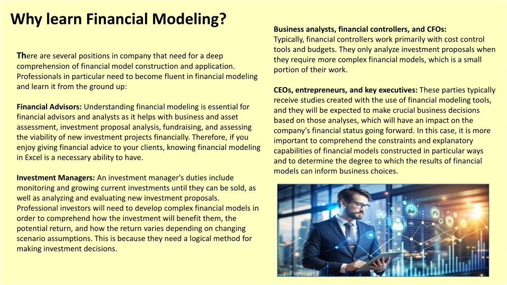 why learn financial modeling