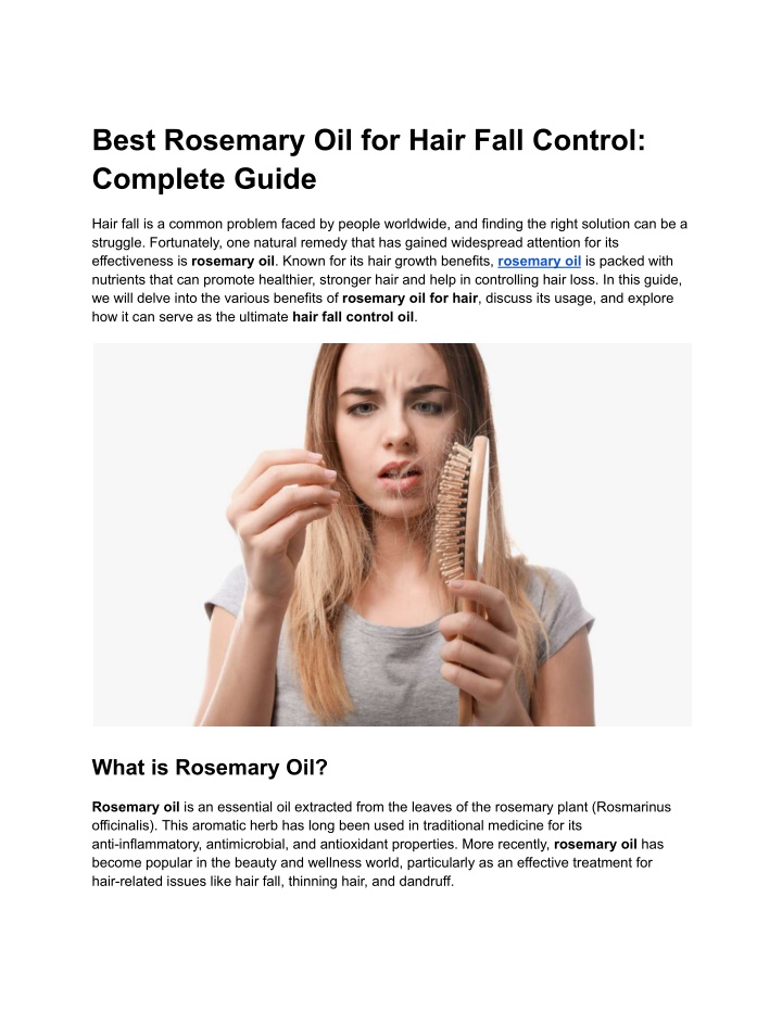 best rosemary oil for hair fall control complete