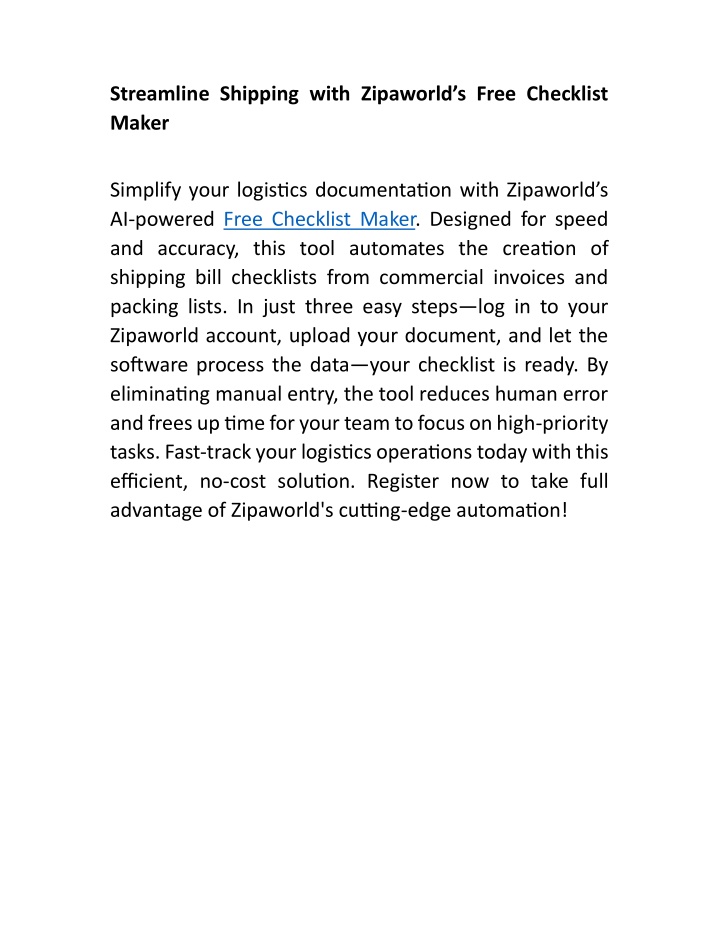 streamline shipping with zipaworld s free
