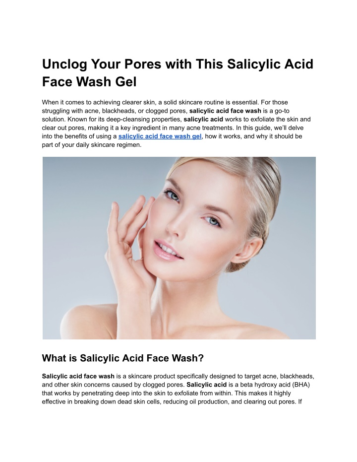 unclog your pores with this salicylic acid face