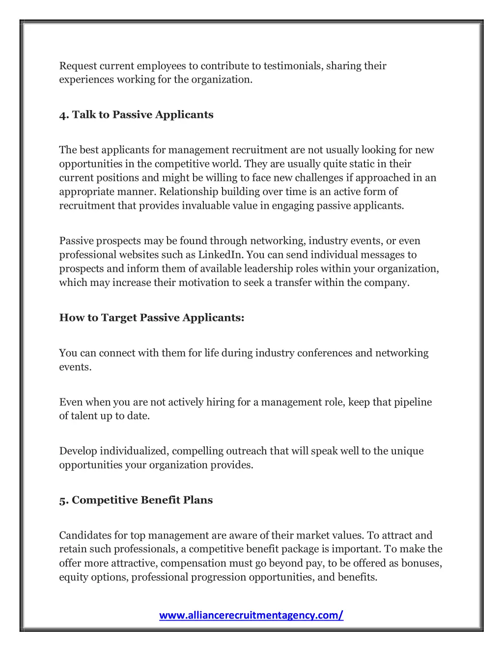 request current employees to contribute