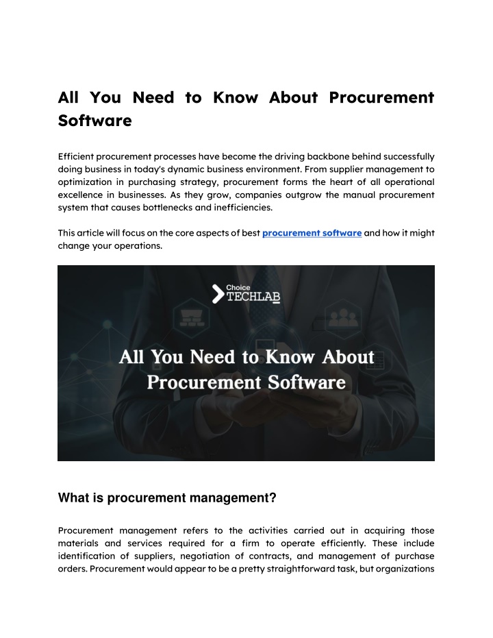 all you need to know about procurement software