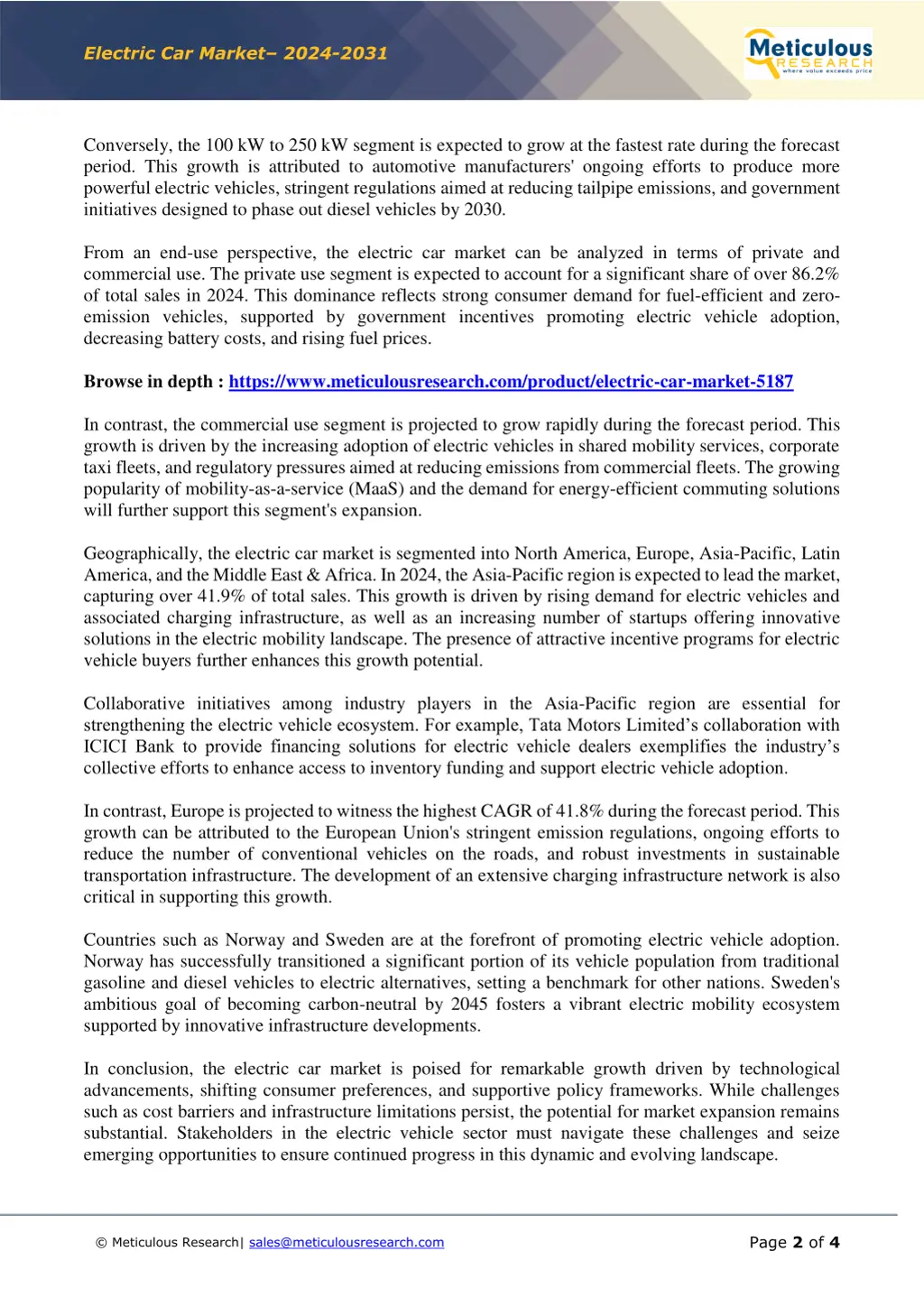 electric car market 2024 2031 1