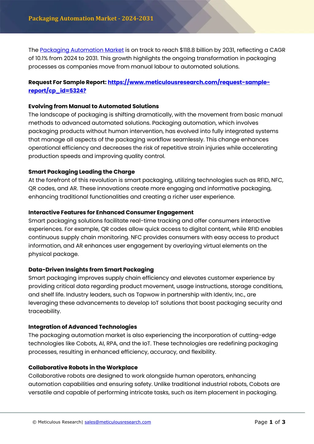 packaging automation market 2024 2031