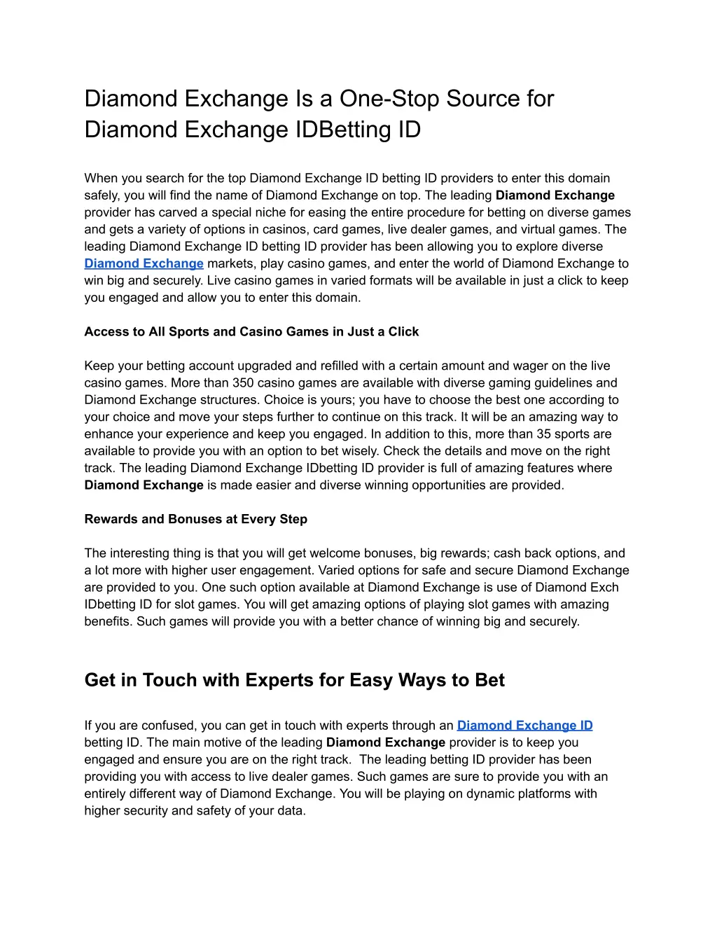 diamond exchange is a one stop source for diamond