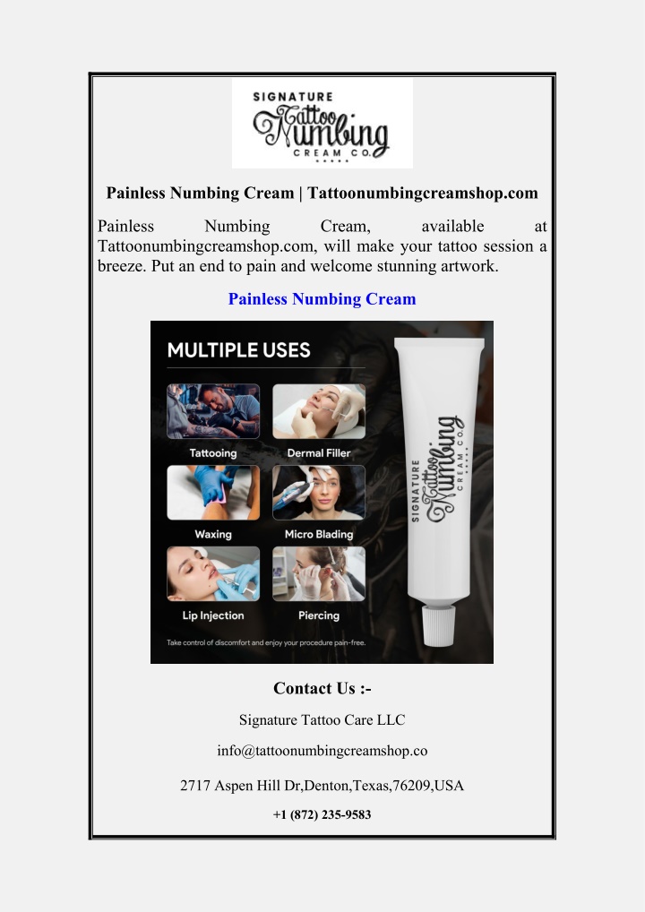 painless numbing cream tattoonumbingcreamshop com