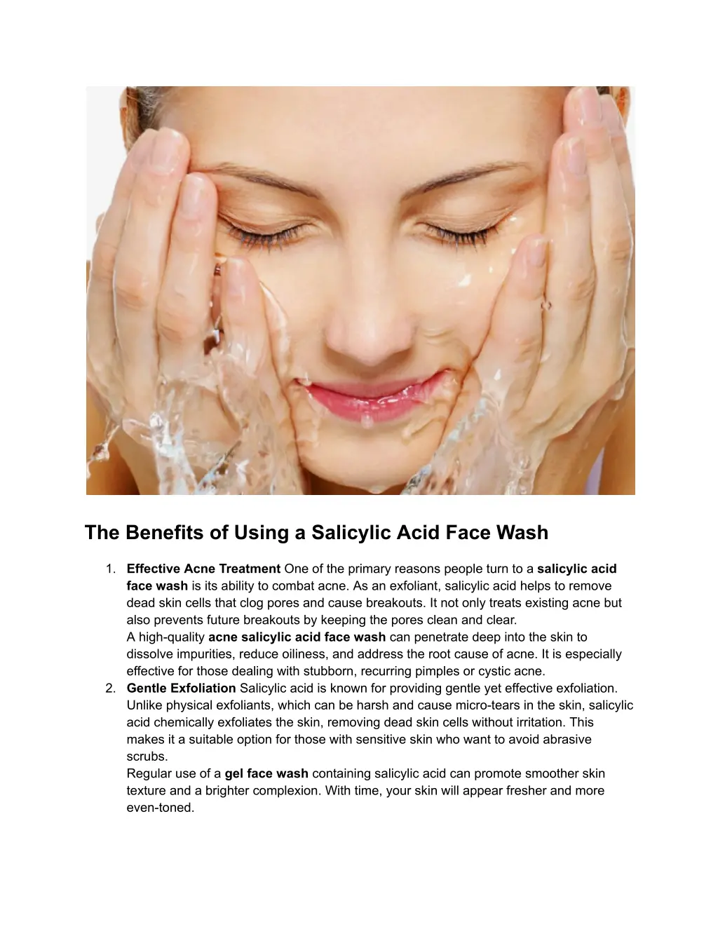 the benefits of using a salicylic acid face wash