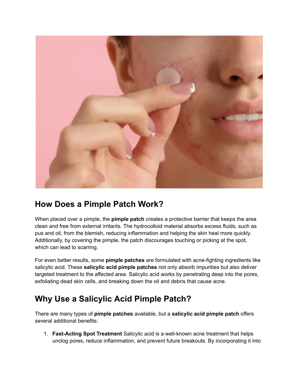 how does a pimple patch work