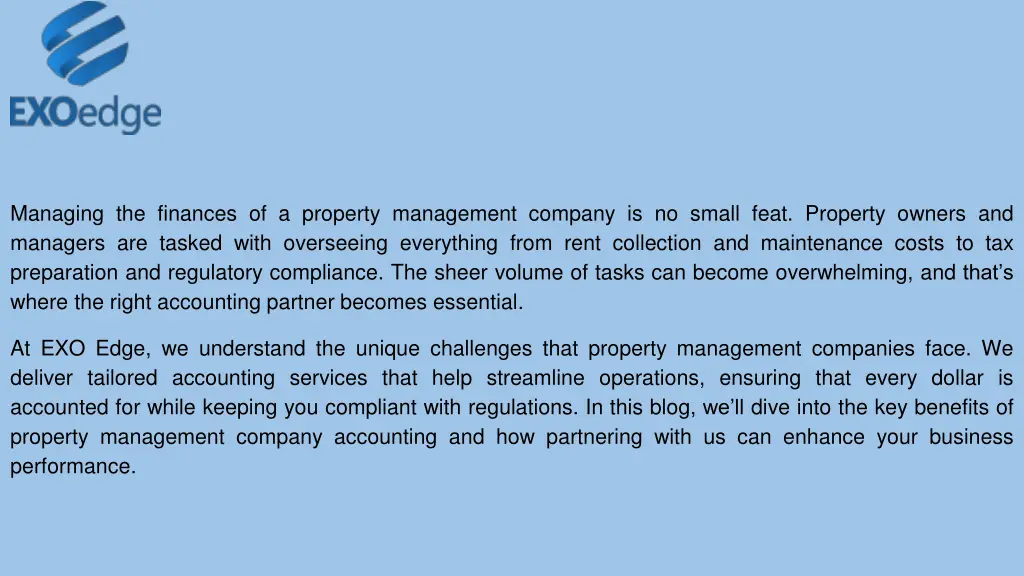 managing the finances of a property management