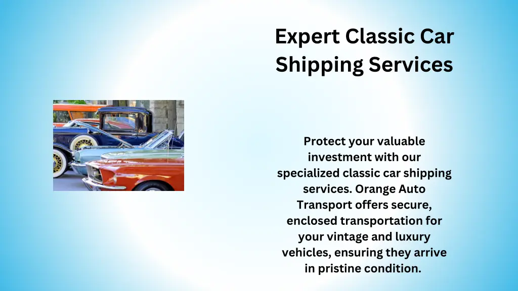 expert classic car shipping services