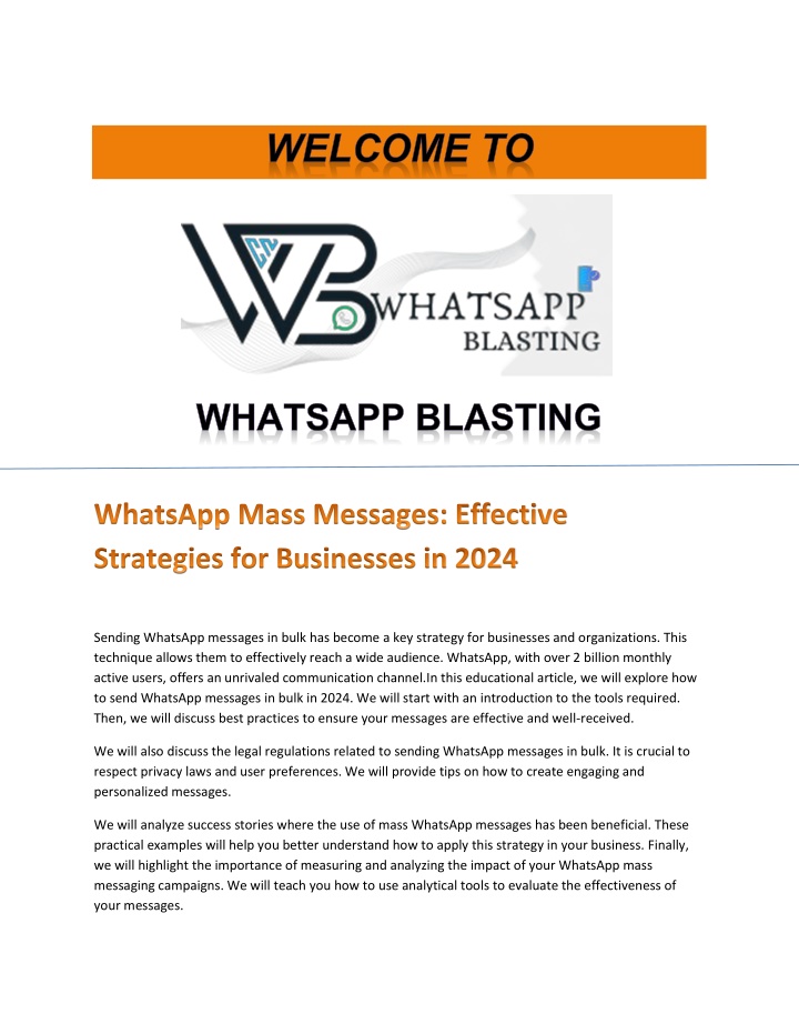 sending whatsapp messages in bulk has become