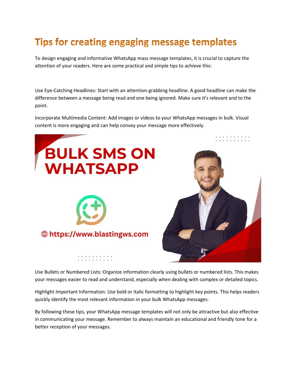 to design engaging and informative whatsapp mass