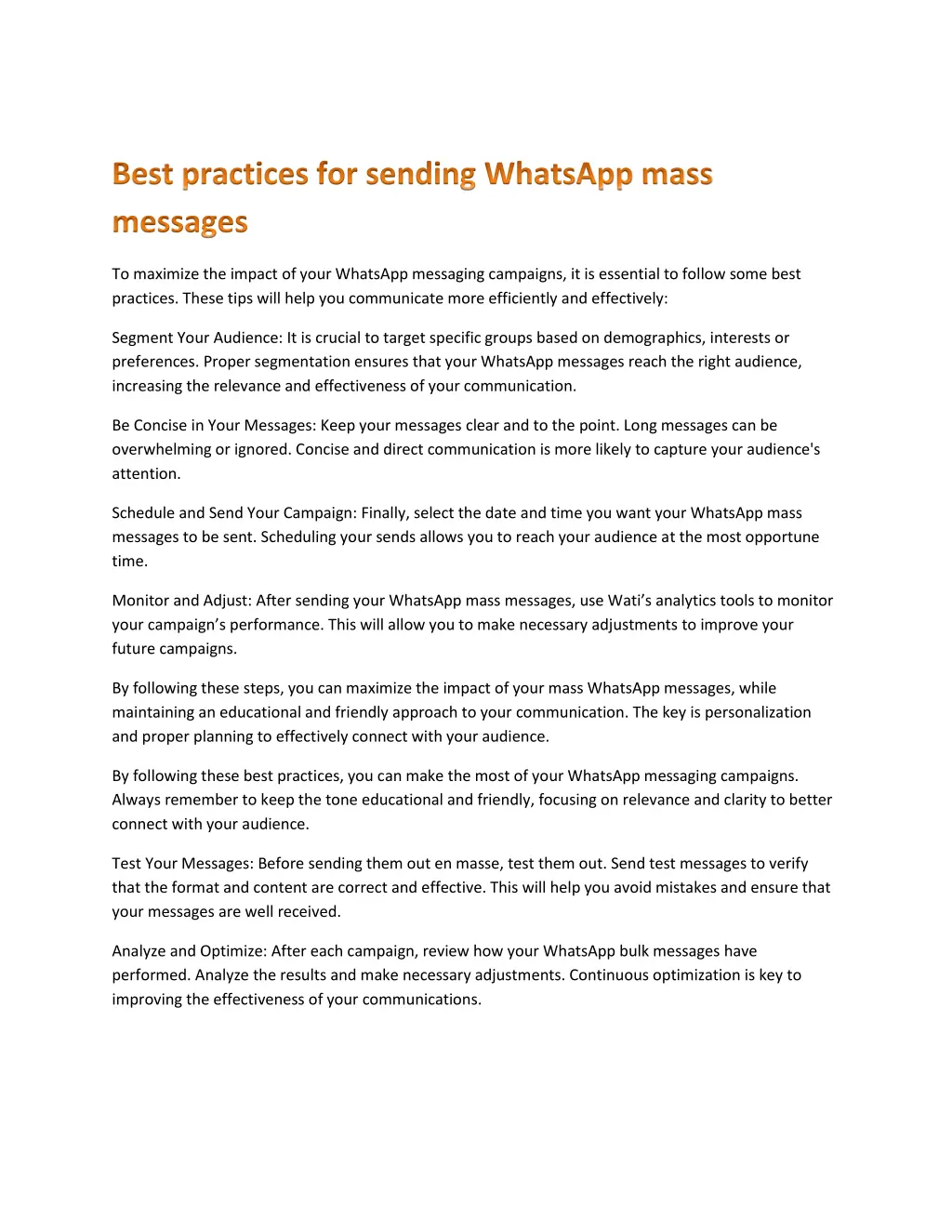 to maximize the impact of your whatsapp messaging