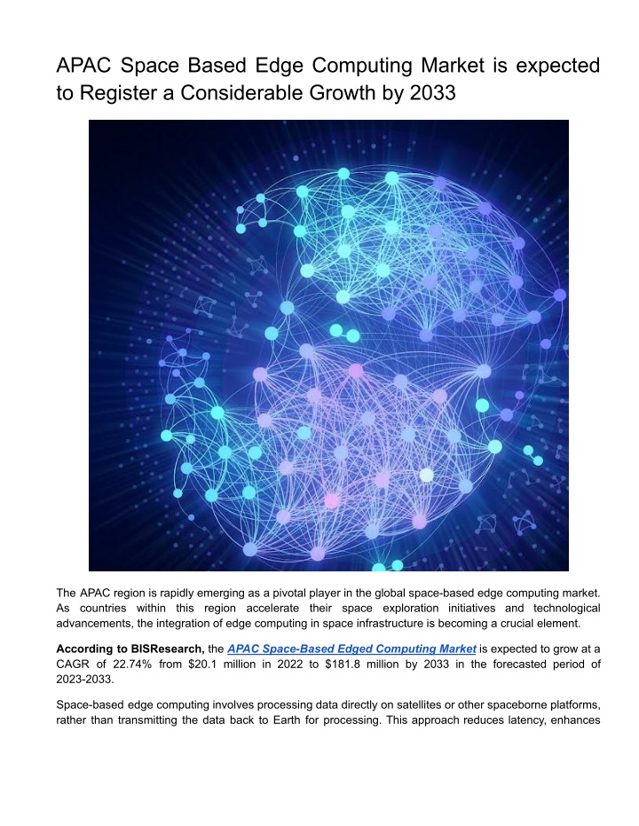 apac space based edge computing market