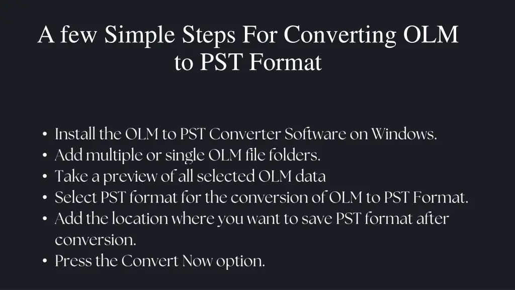 a few simple steps for converting