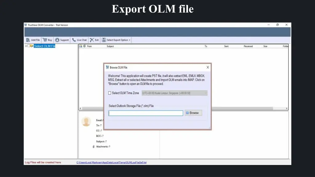 export olm file