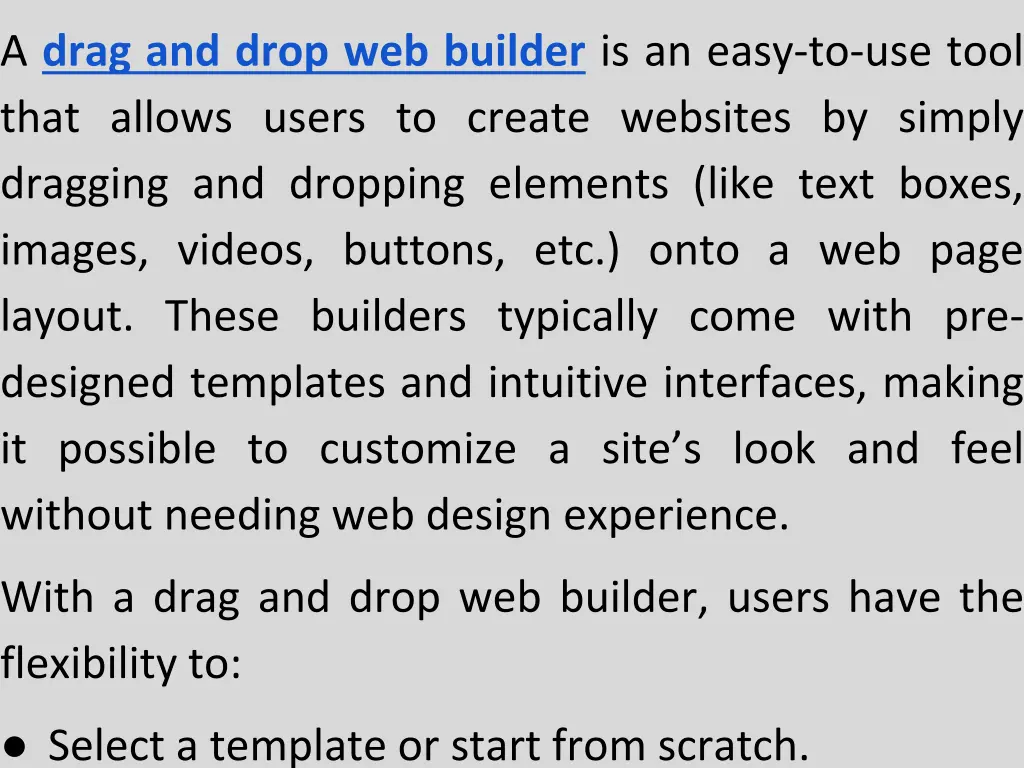 a drag and drop web builder is an easy