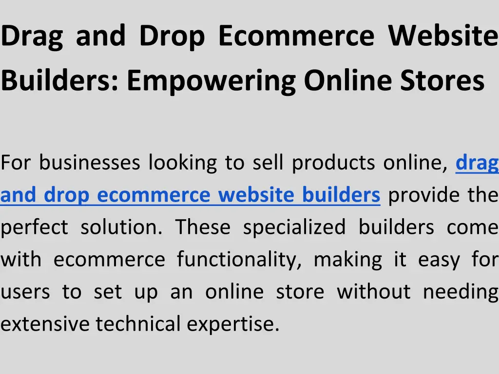 drag and drop ecommerce website builders