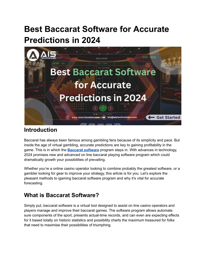 best baccarat software for accurate predictions