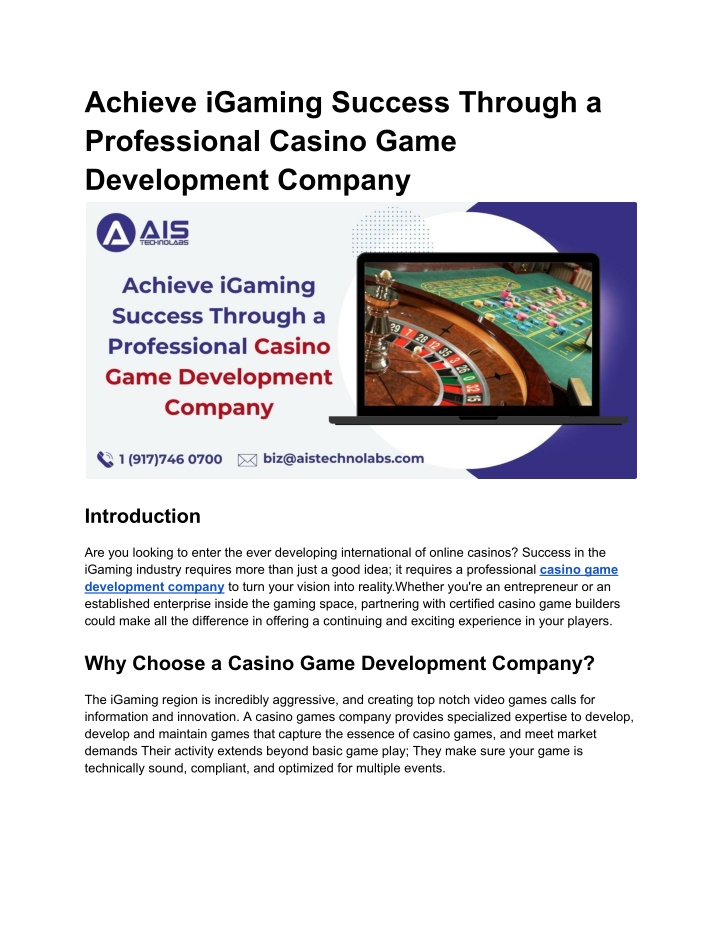 achieve igaming success through a professional