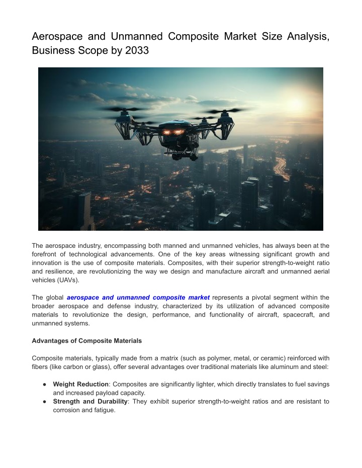 aerospace and unmanned composite market size