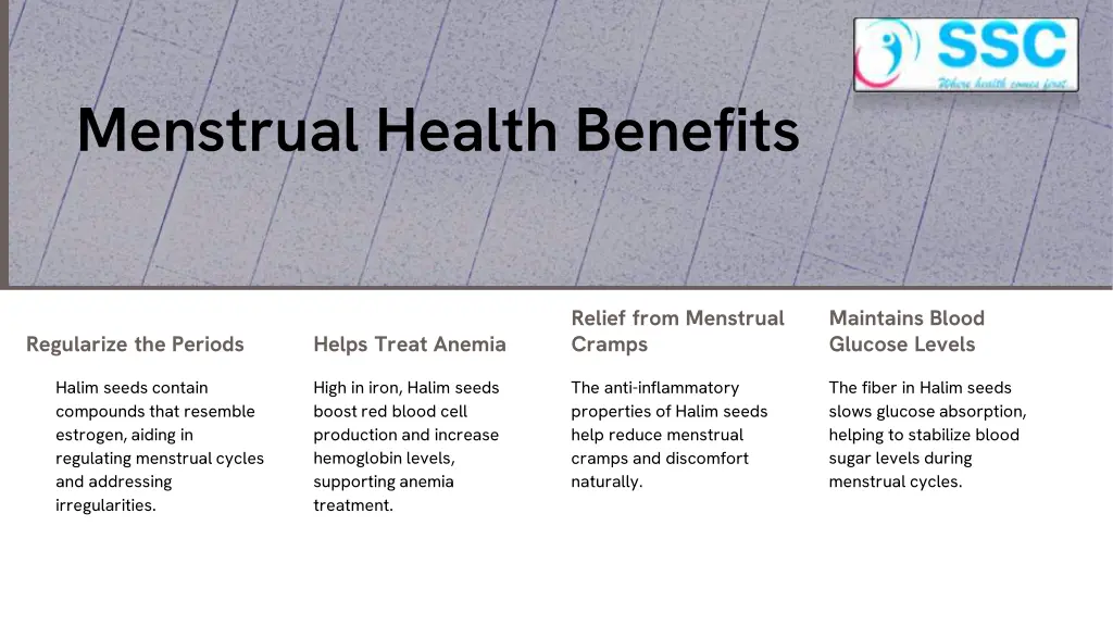 menstrual health benefits