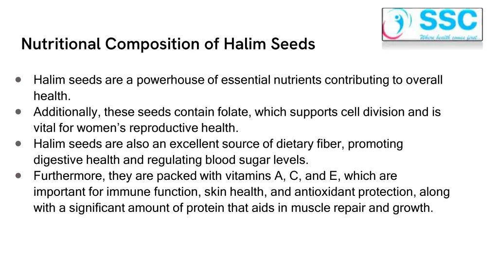 nutritional composition of halim seeds