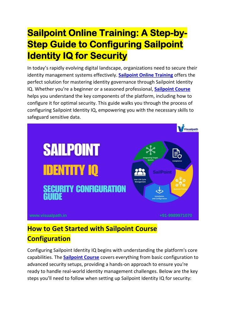 sailpoint online training a step sailpoint online