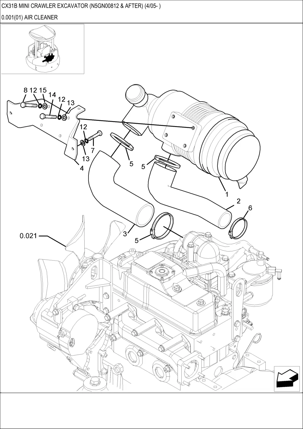 cx31b mini crawler excavator n5gn00812 after 4 05 4