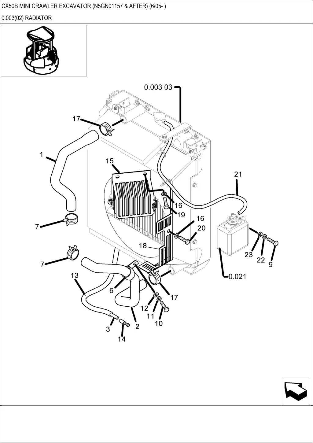 cx50b mini crawler excavator n5gn01157 after 6 05 14