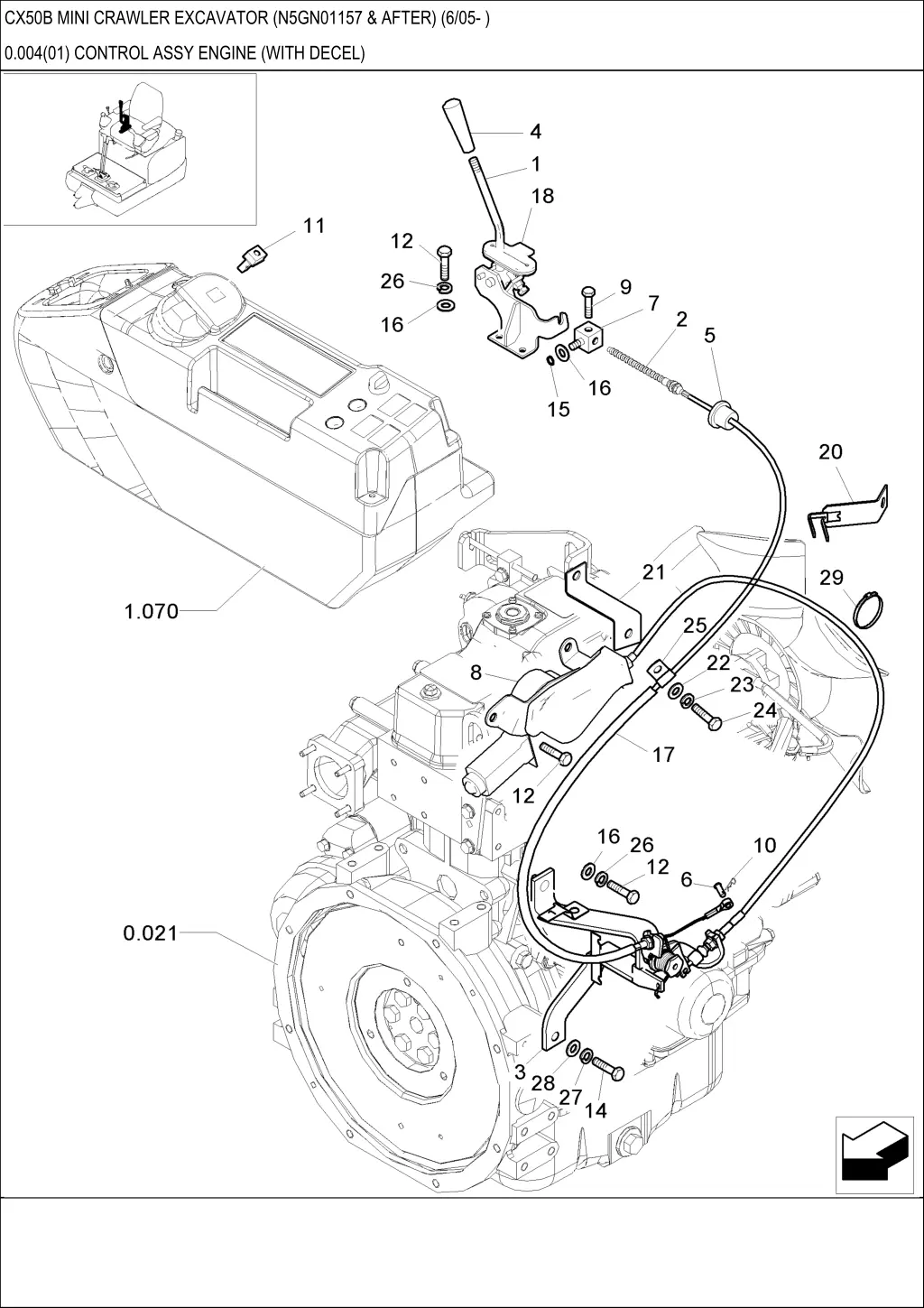 cx50b mini crawler excavator n5gn01157 after 6 05 18