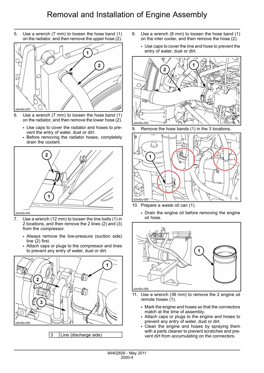 removal and installation of engine assembly 1