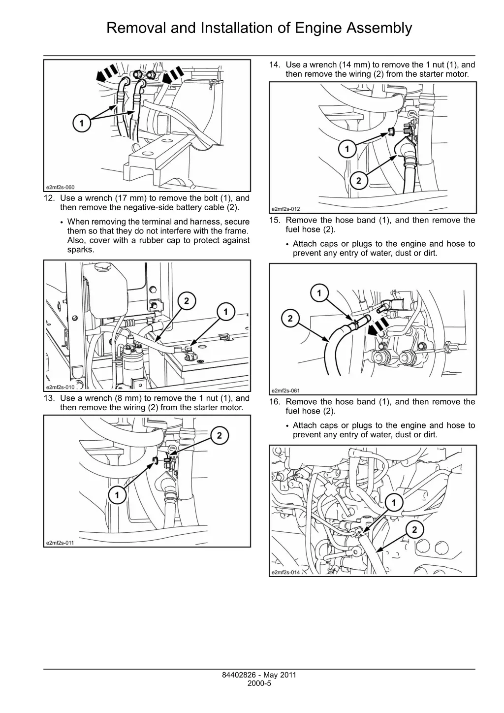 removal and installation of engine assembly 2