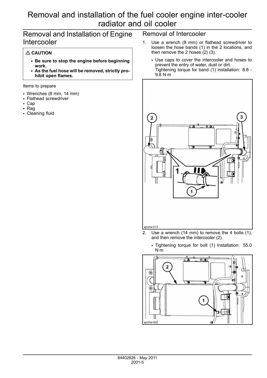 removal and installation of the fuel cooler 2