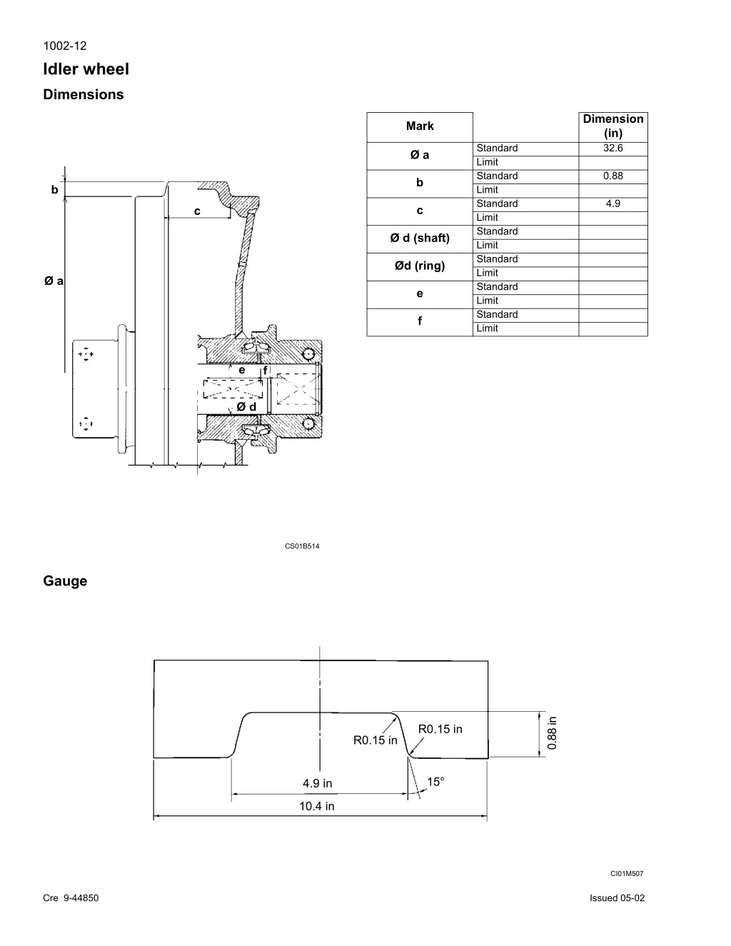 1002 12 idler wheel