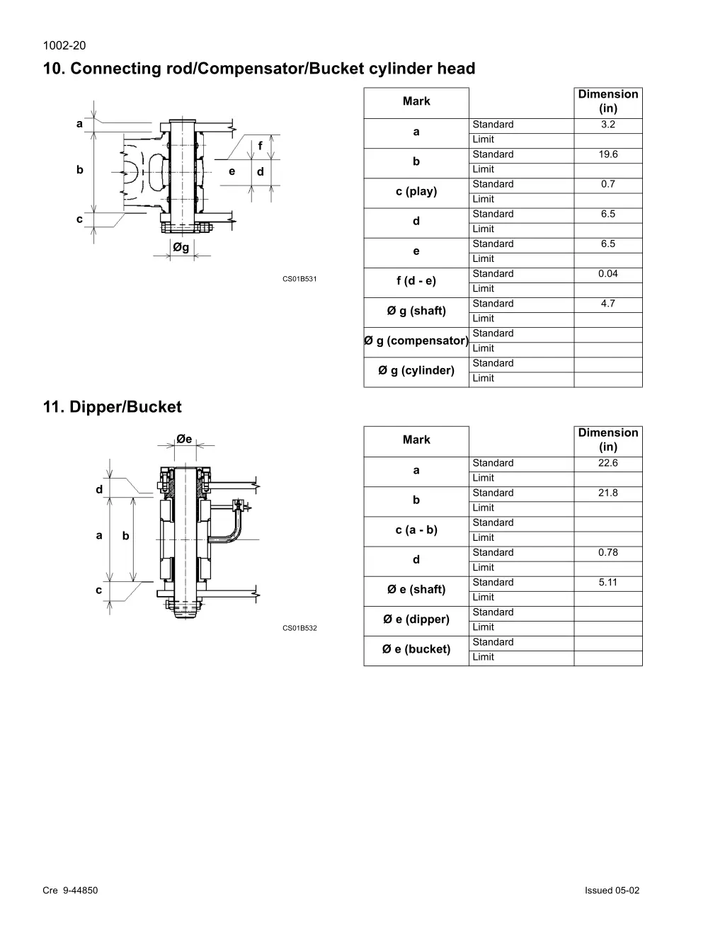 1002 20 10 connecting rod compensator bucket