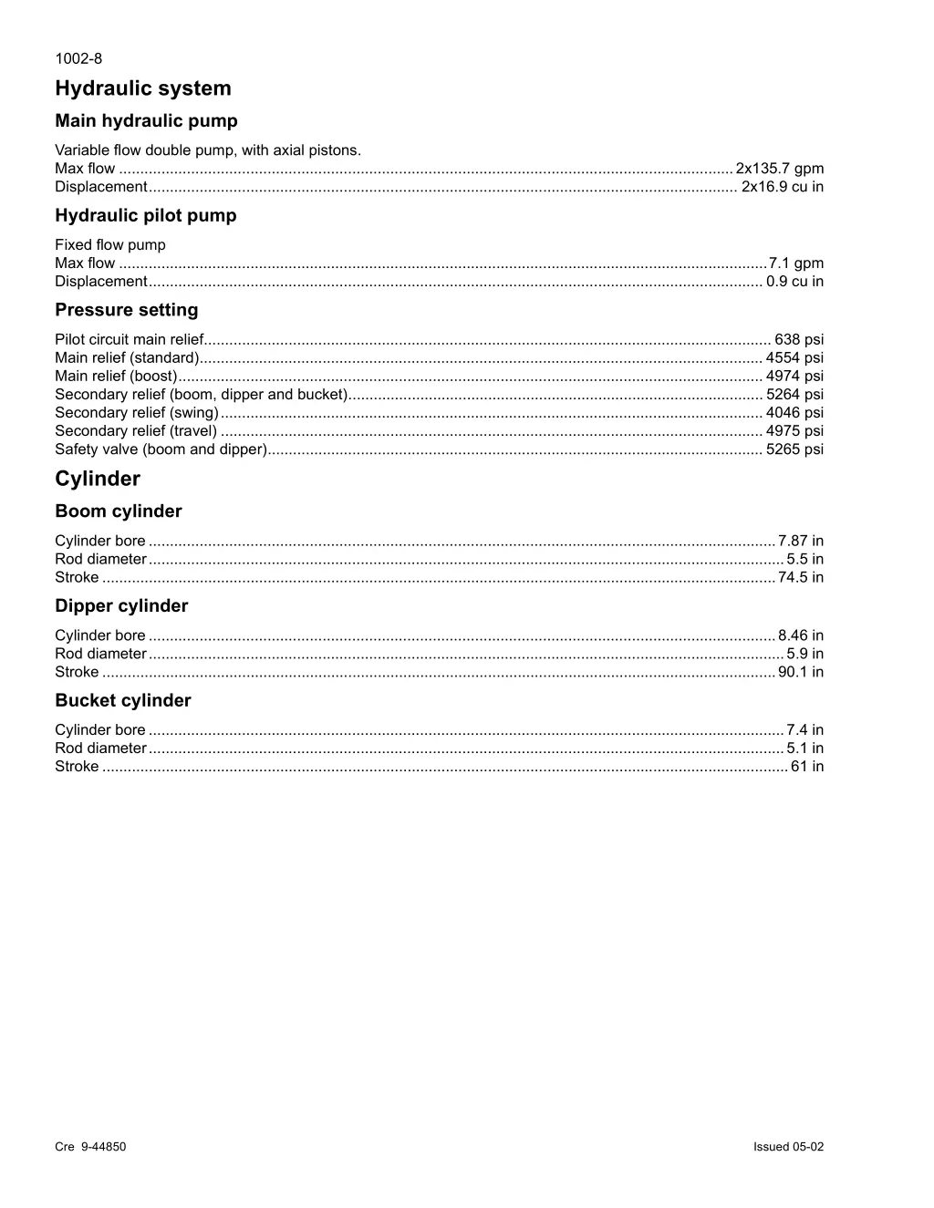 1002 8 hydraulic system