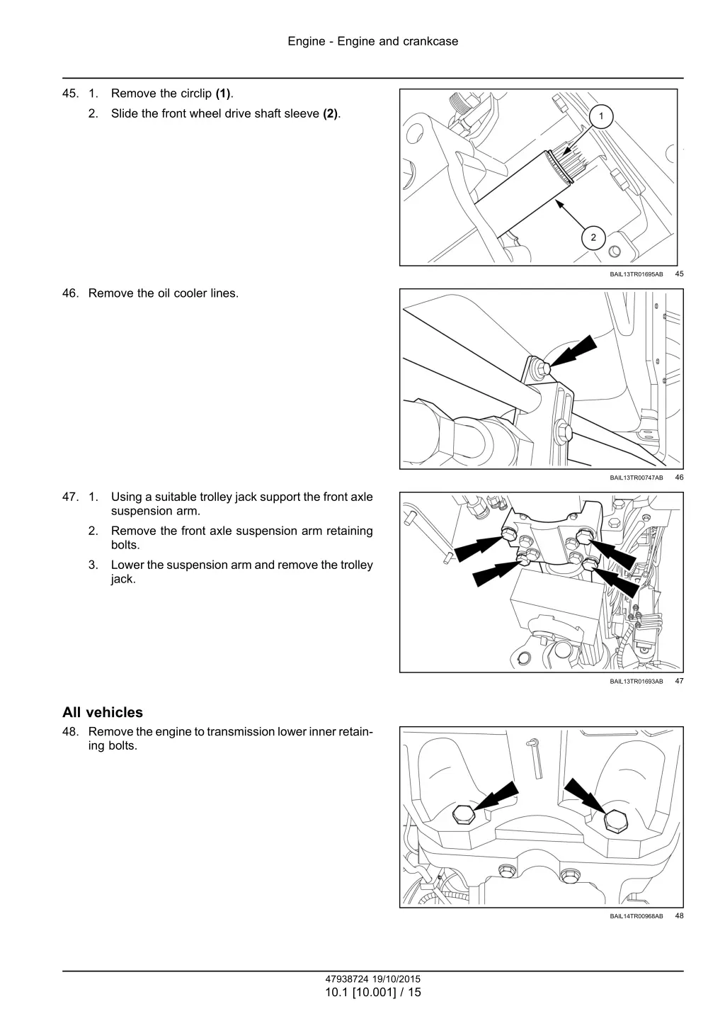 engine engine and crankcase 12