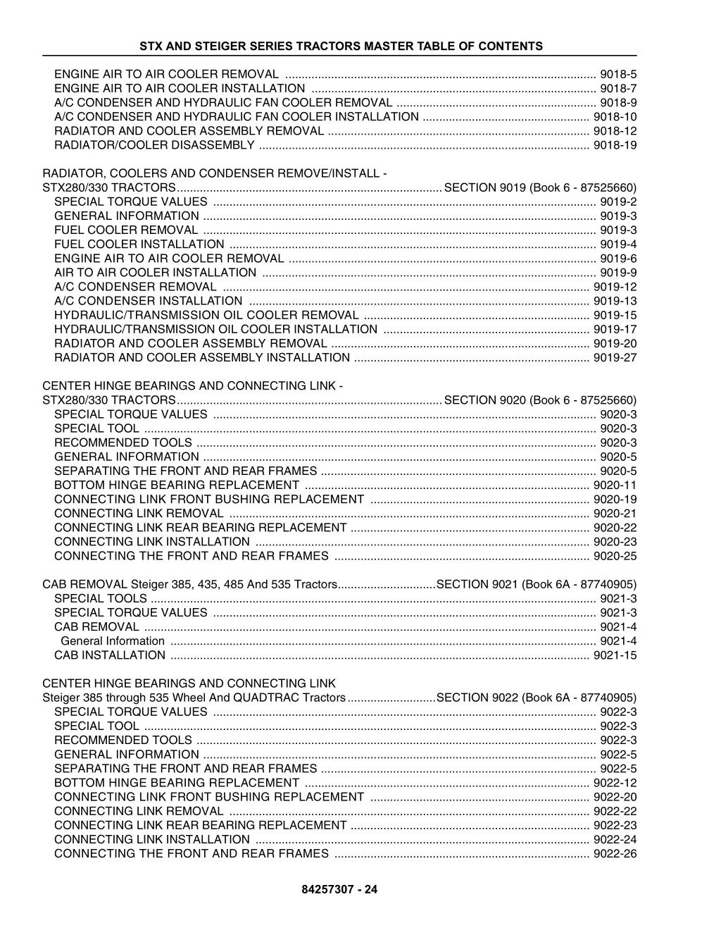 stx and steiger series tractors master table 23