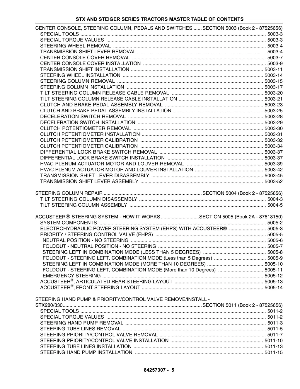 stx and steiger series tractors master table 4