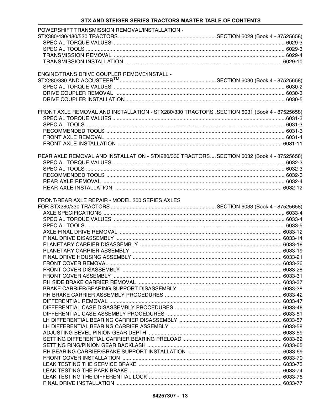 stx and steiger series tractors master table 12